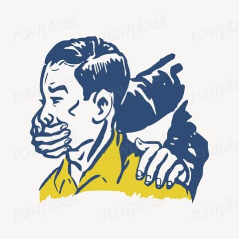 Silence clipart, cartoon character illustration